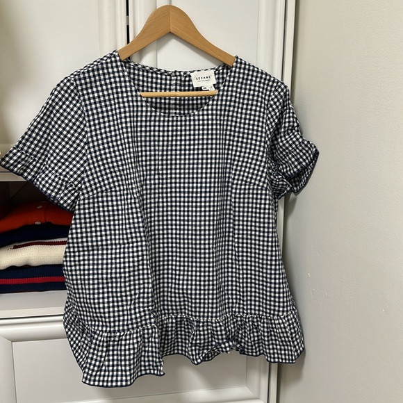 Sezane Alix gingham blouse - Picture 2 of 7